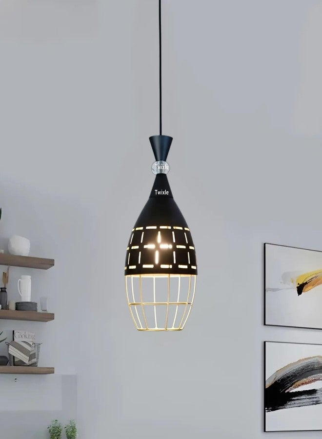 twixle Pendant Light Fixture, Aluminum Hanging Lamps for Kitchen Island, Dining Table, Living Room, Bedroom (with Bulb, 3, Pack) - Image 2